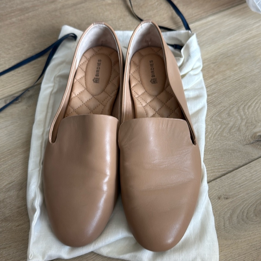 Birdies Starling Taupe Leather Flats